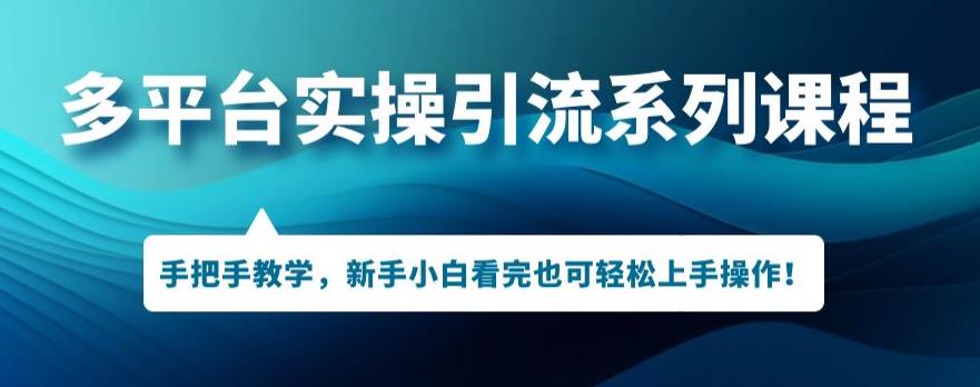 多平台引流实操系列课程，新手小白看完也可轻松上手进行引流操作一点库资源-致力于各大收费VIP教程和网赚项目分享一点库资源