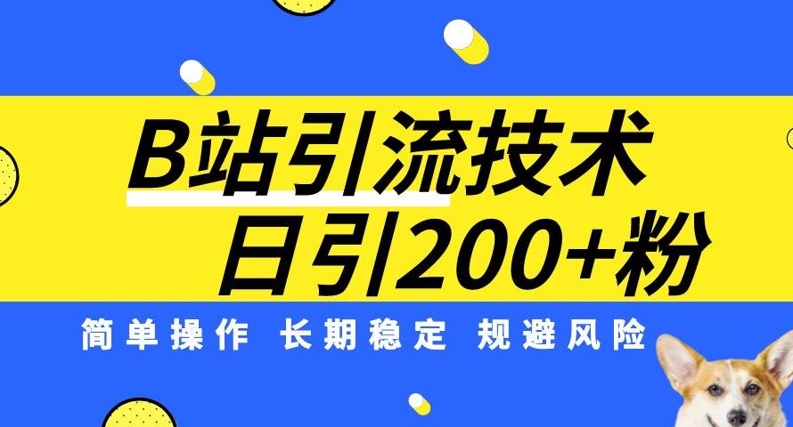 B站引流技术：每天引流200精准粉，简单操作，长期稳定，规避风险一点库资源-致力于各大收费VIP教程和网赚项目分享一点库资源