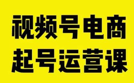 视频号电商起号运营课，教新人如何自然流起号，助力商家0-1突破一点库资源-致力于各大收费VIP教程和网赚项目分享一点库资源